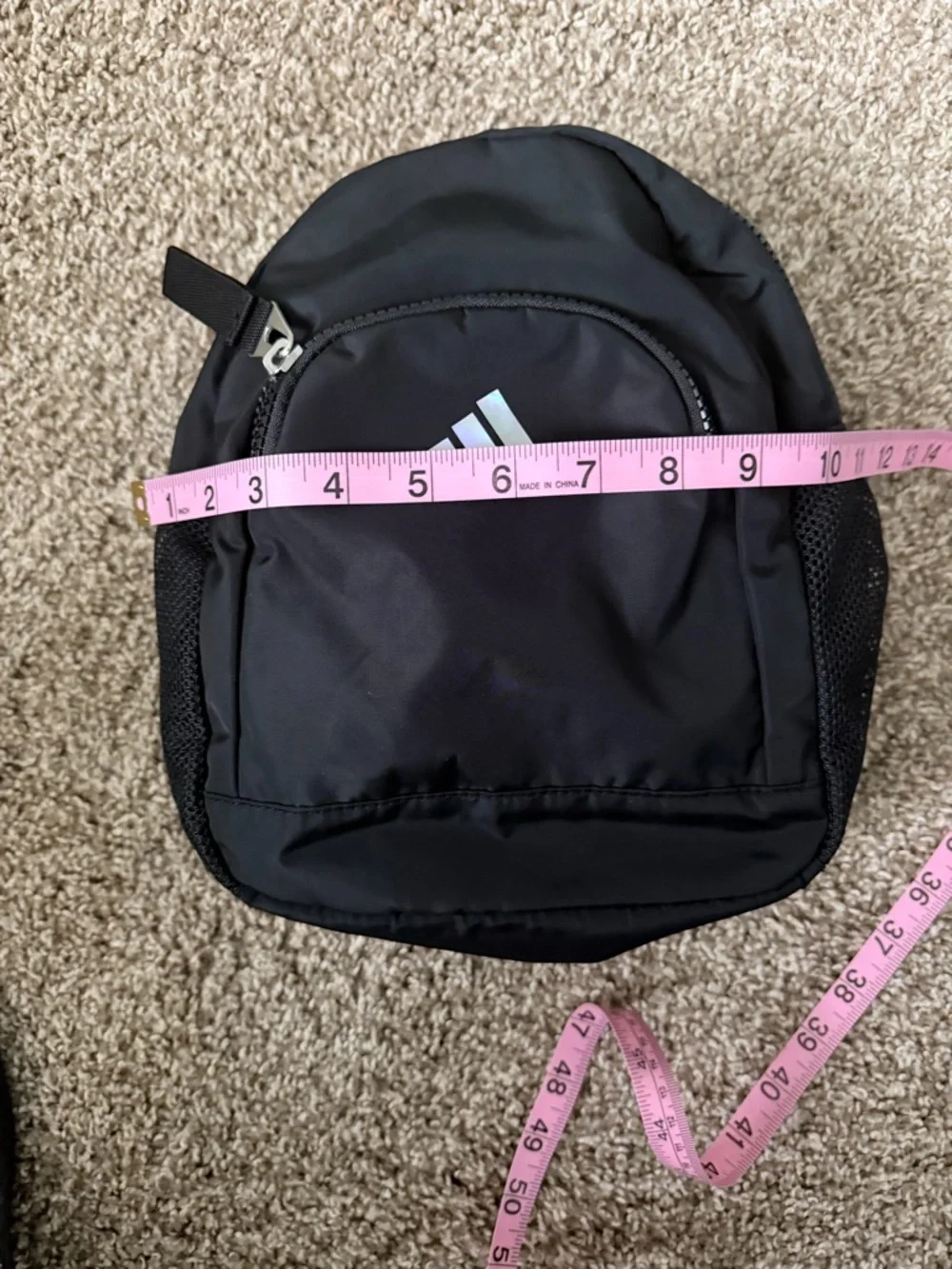 adidas Black Mini Backpack with Holographic Logo - Picture 5 of 8